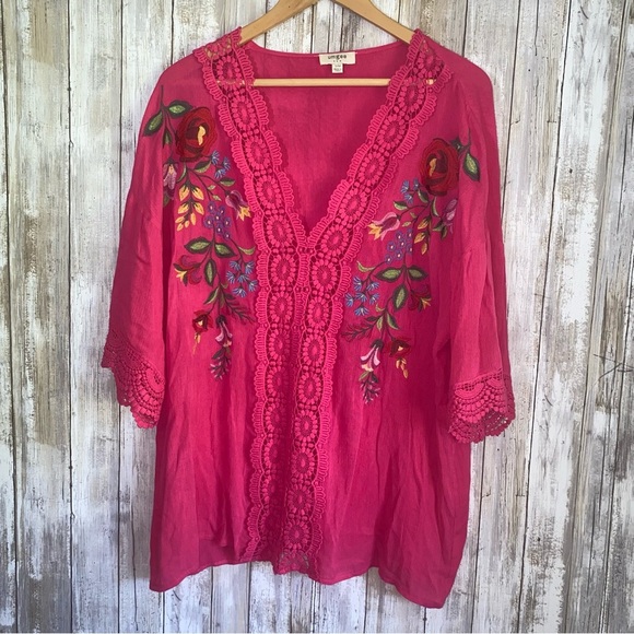 Umgee Pink Oversized Blouse - Picture 2 of 7